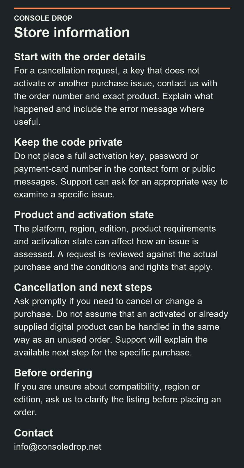 Refund Policy — Console Drop
