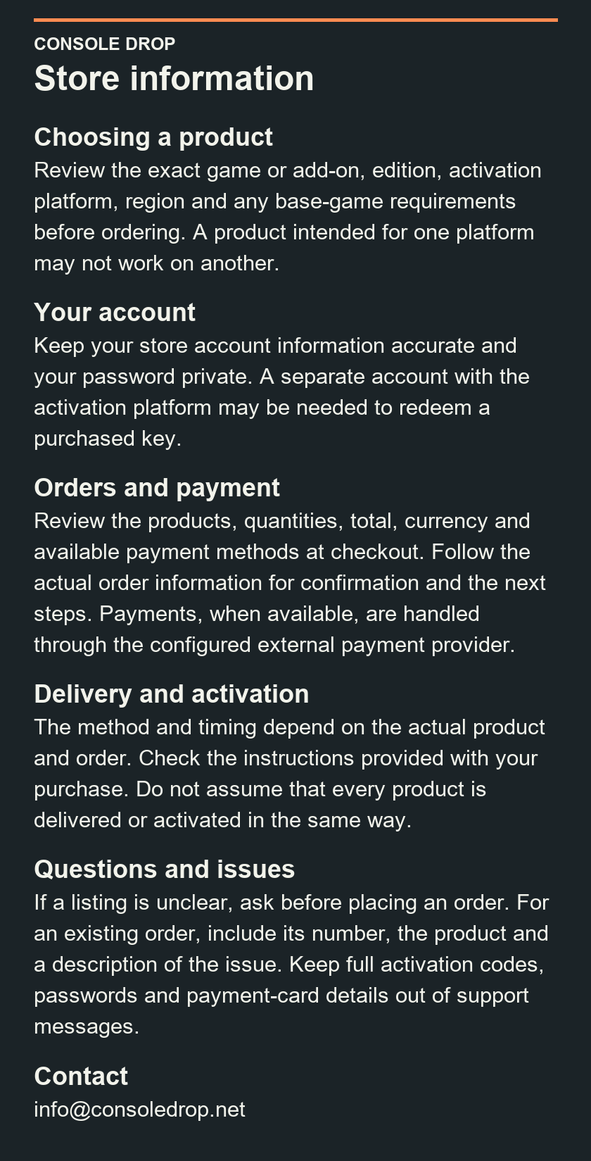 Terms & Conditions — Console Drop
